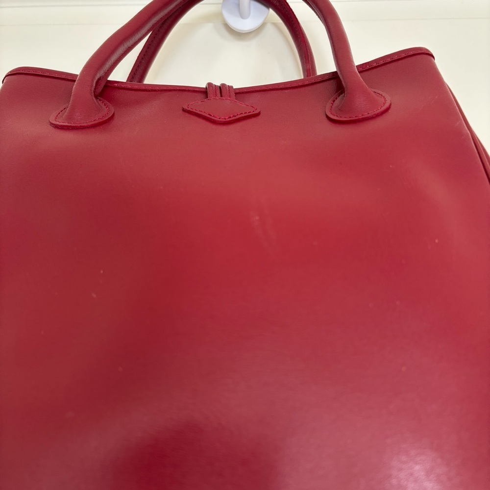 Longchamp Roseau Red Leather Handbag - Picture 11 of 16